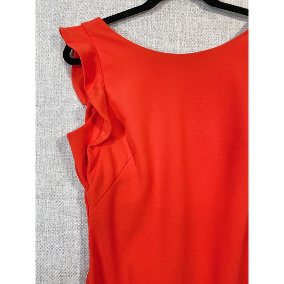 Calvin Klein Women's Red Sleeveless‎ Ruffle Sheath Dress Size 10 Career - Picture 2 of 10